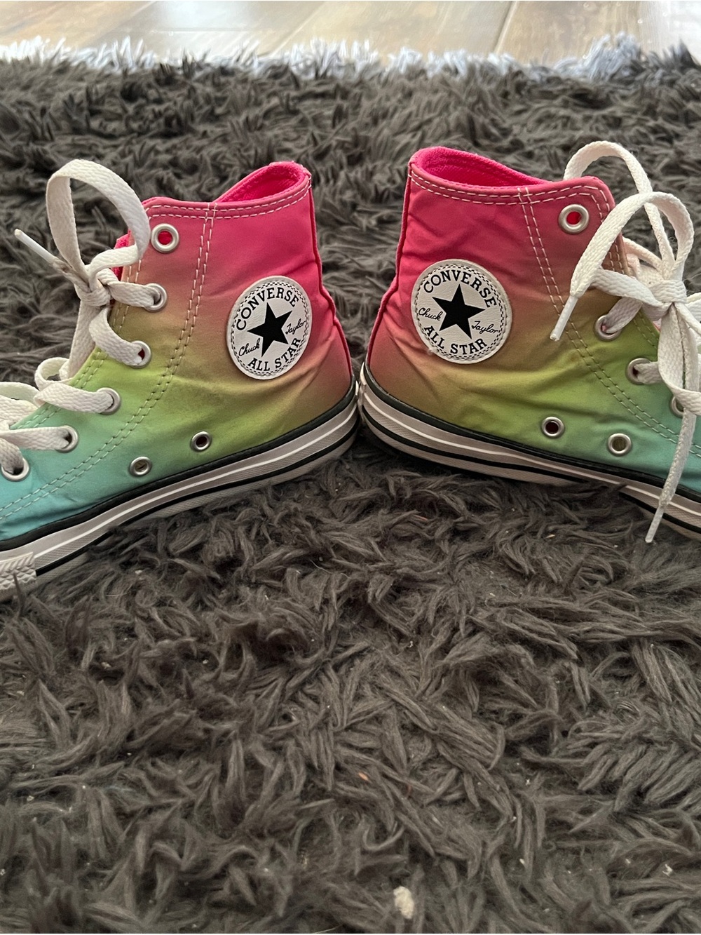 Converse High Top Sneakers - Pink Yellow Blue Ombre
